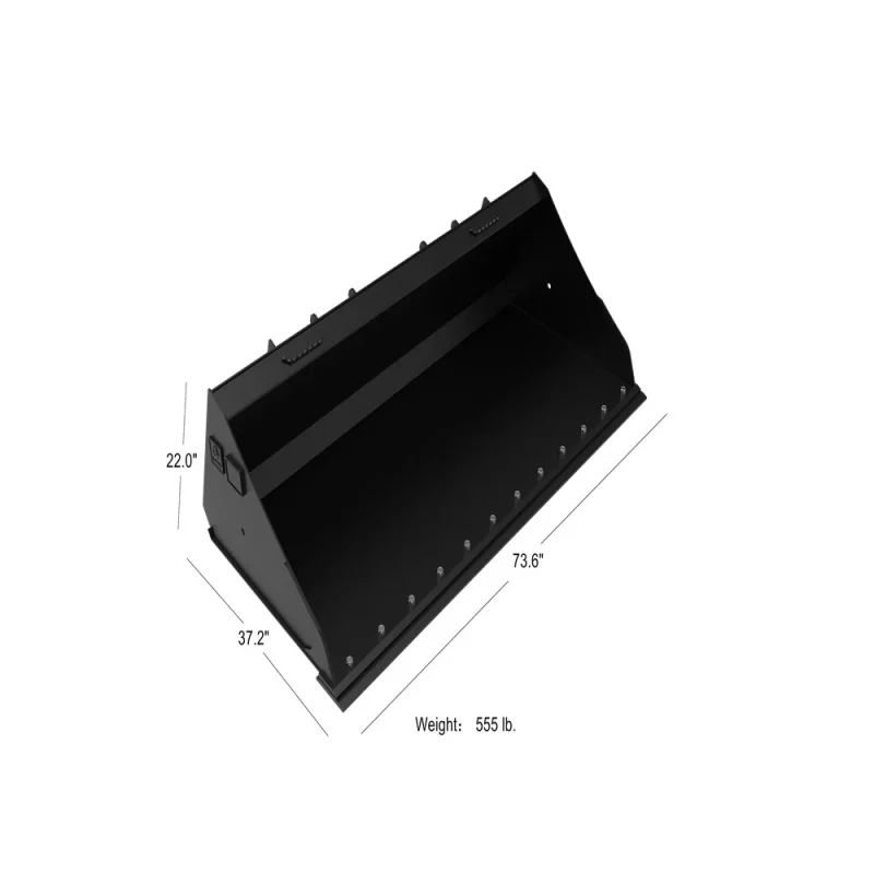 72‘’ Skid Steer All Season Clean-Up Bucket Attachment, Heavy Duty Smooth Bucket Quick Attach, Universal Mount 01