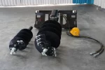 Skid Steer Post Hole Auger Drive Attachment, 12” and 18 Diameter Auger, 46” Drilling Depth, Standard Flow (18)