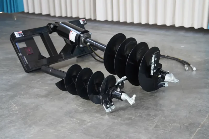 Skid Steer Post Hole Auger Drive Attachment, 12” and 18 Diameter Auger, 46” Drilling Depth, Standard Flow (7)